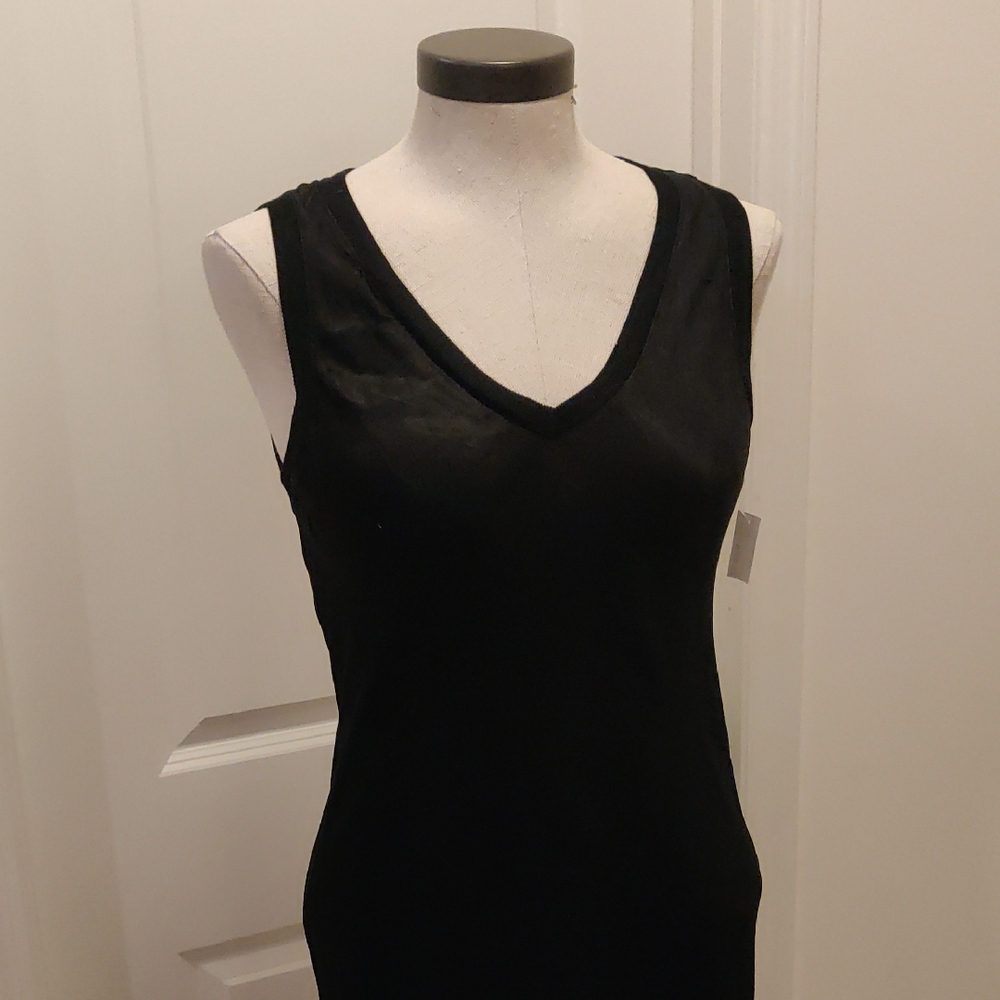 New!Michael Stars Randi Satin Midi Dress Black Garment XS